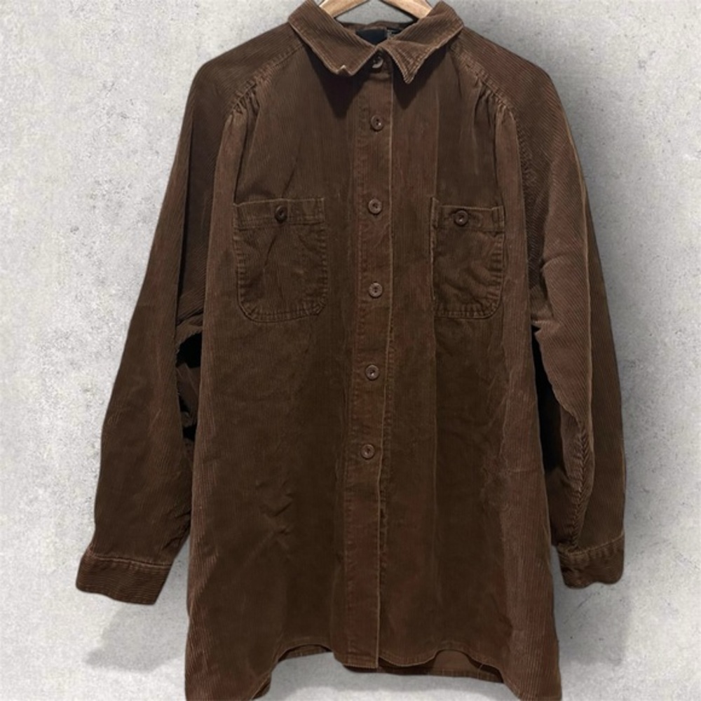 Vintage Stefano Basics Brown Ribbed Corduroy Jacket 100% Cotton Women’s XXL Y2K